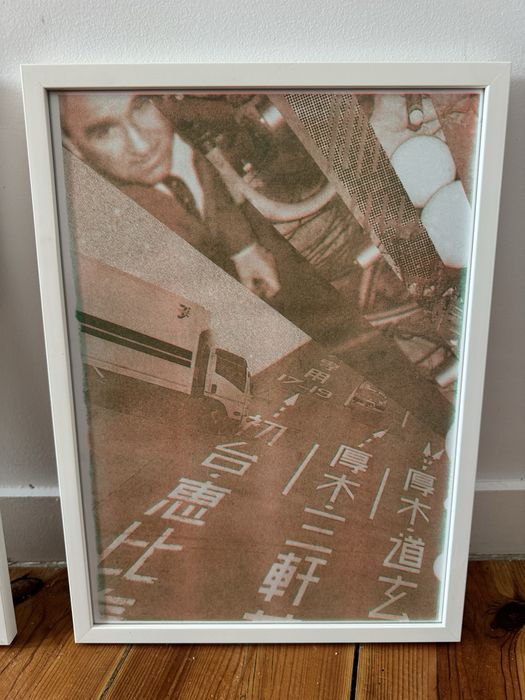 Conjunto de 4 risografias artísticas emolduradas