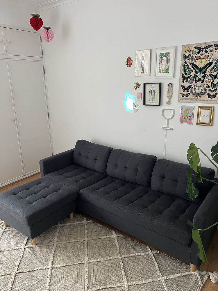 Sofá 3 Lugares Chaise Long