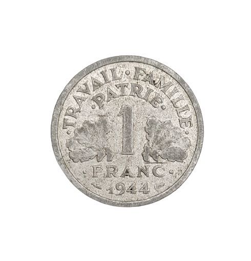 Stara moneta kolekcjonerska 1 Frank 1944 Francja