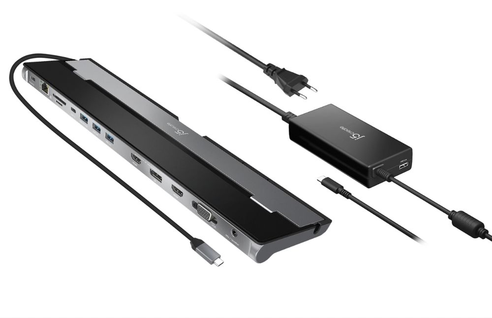 J5 Create USB-C® Triple Display Docking Station with 100W PD Adapter