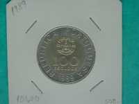 1053 - República: 100 escudos 1989 bimetálica nova, por 0,75