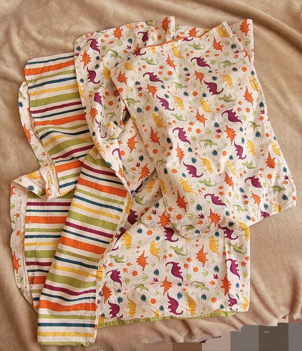 Komplet dinozaury dinusie poszewka na kołdrę ok.100x130 poduszkę 40x60