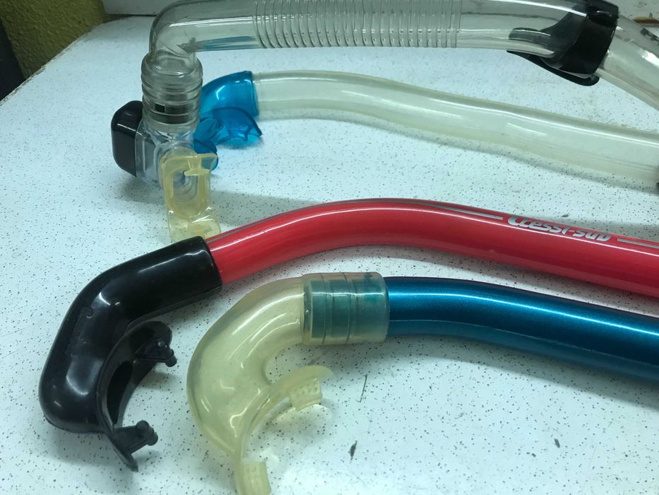 TUBOS e MASCARAS SNORKEL MERGULHO CAÇA SUB