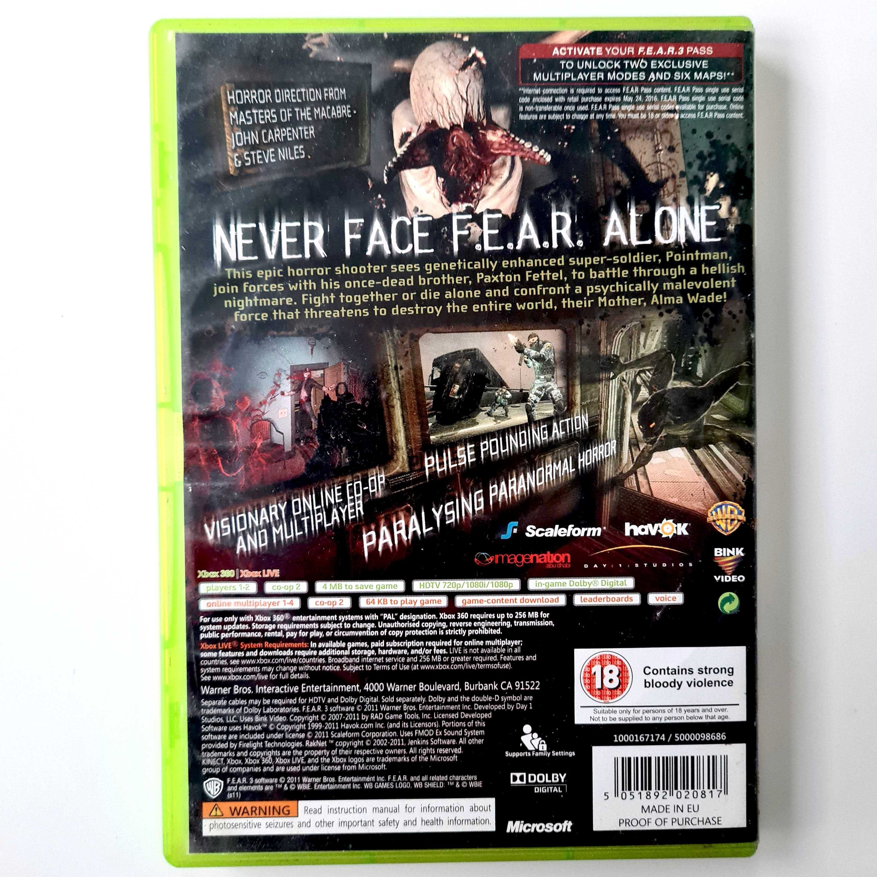 FEAR 3 PL Polskie Napisy Xbox 360 F.3.A.R.