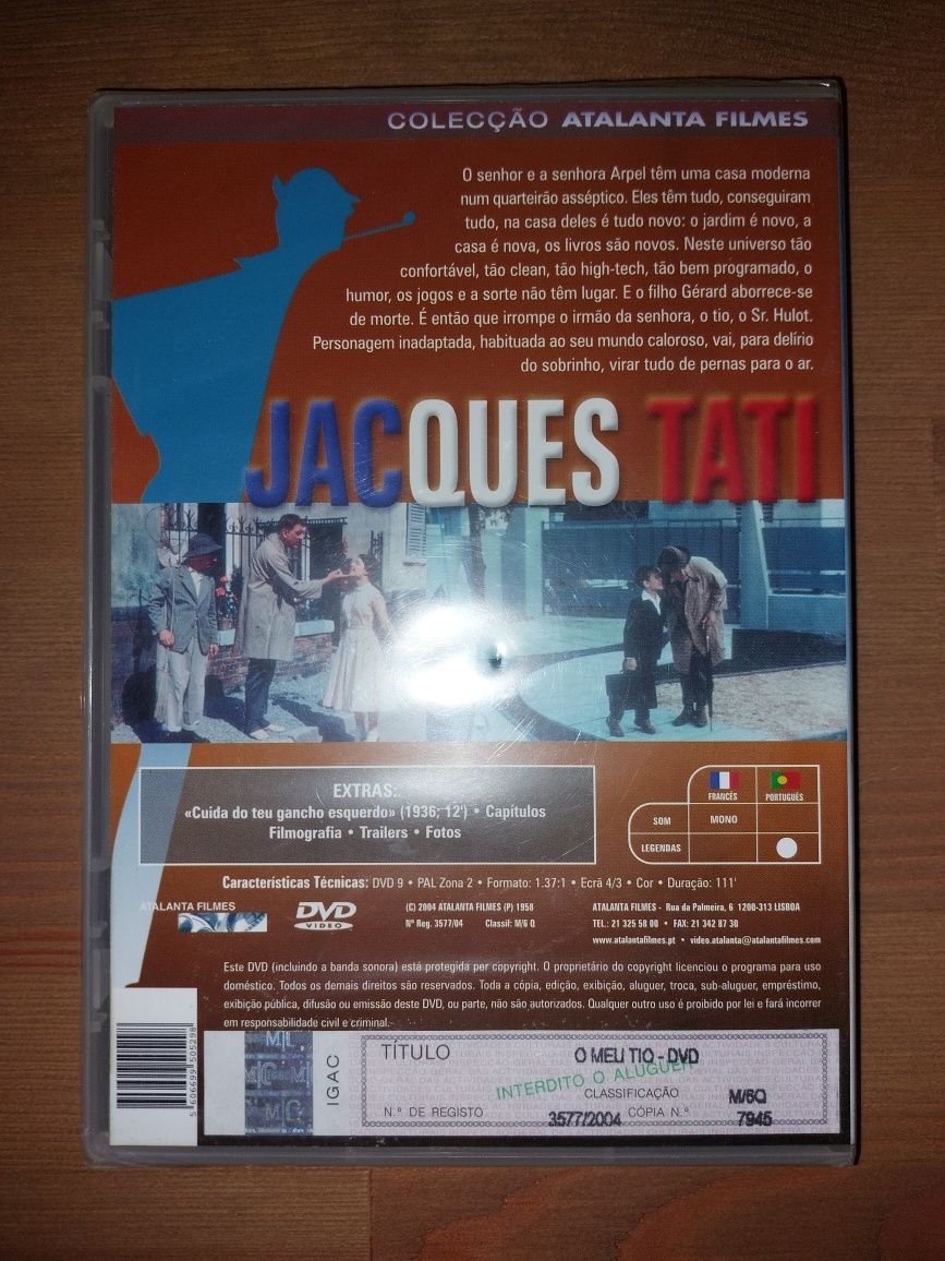 DVD NOVO e SELADO - " O Meu Tio " Jaques Tati 1958