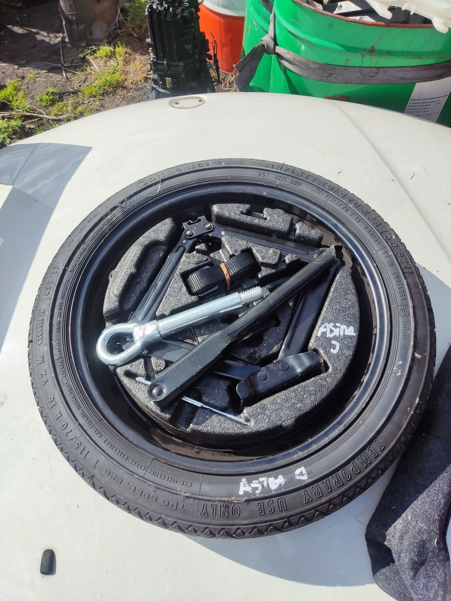 Zestaw naprawczy Opel Astra J IV 5x115 Dojazdówka Lewarek klucz podnoś