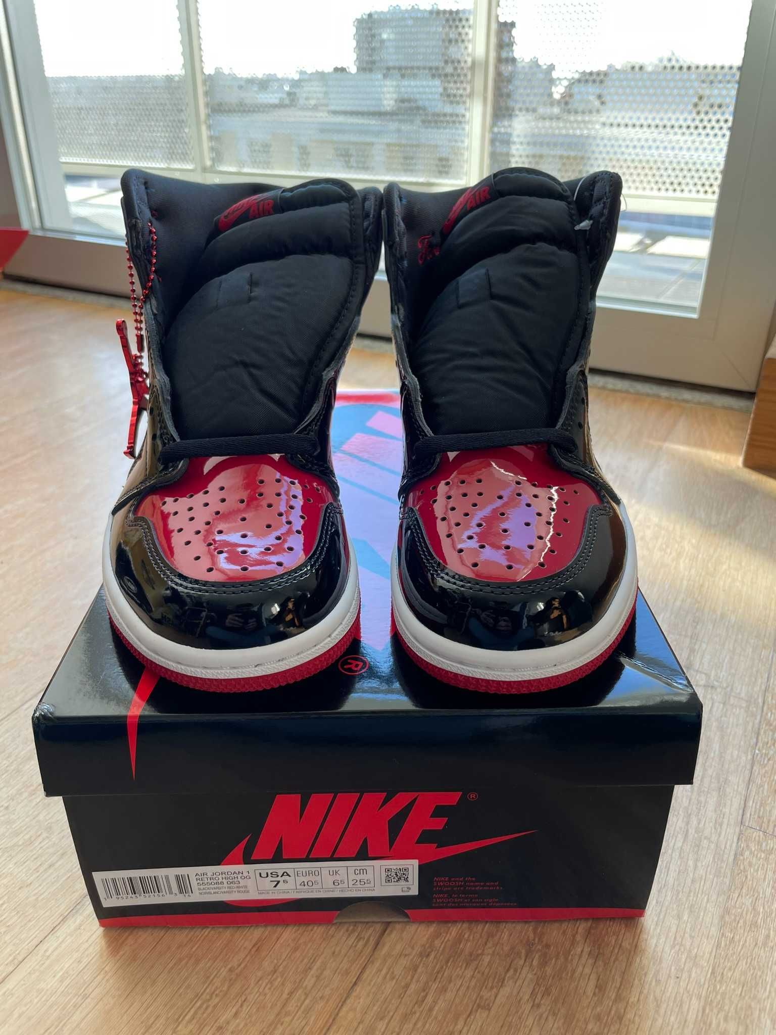 Air Jordan 1 Patent Bred 40.5 US7.5