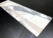 Płytki NA SCHODY biały MARMUR szara smuga STOPNICA 100x30 PÓŁMAT