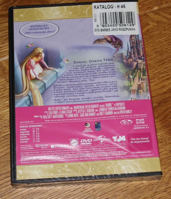 Barbie jako roszpunka bajka DVD - NOWA