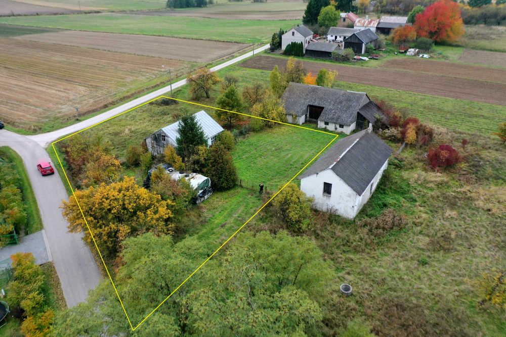 Działka 1500m2 ze starym, murowanym domem - Janina gm. Busko-Zdrój