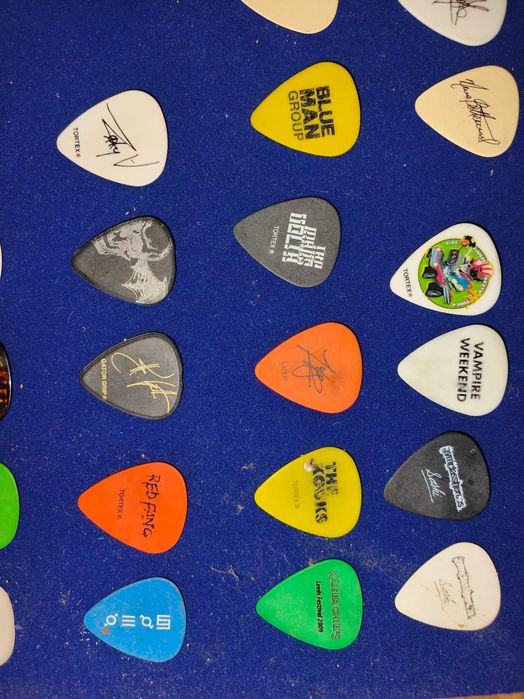 Conjunto de pahetas de guitarra raras