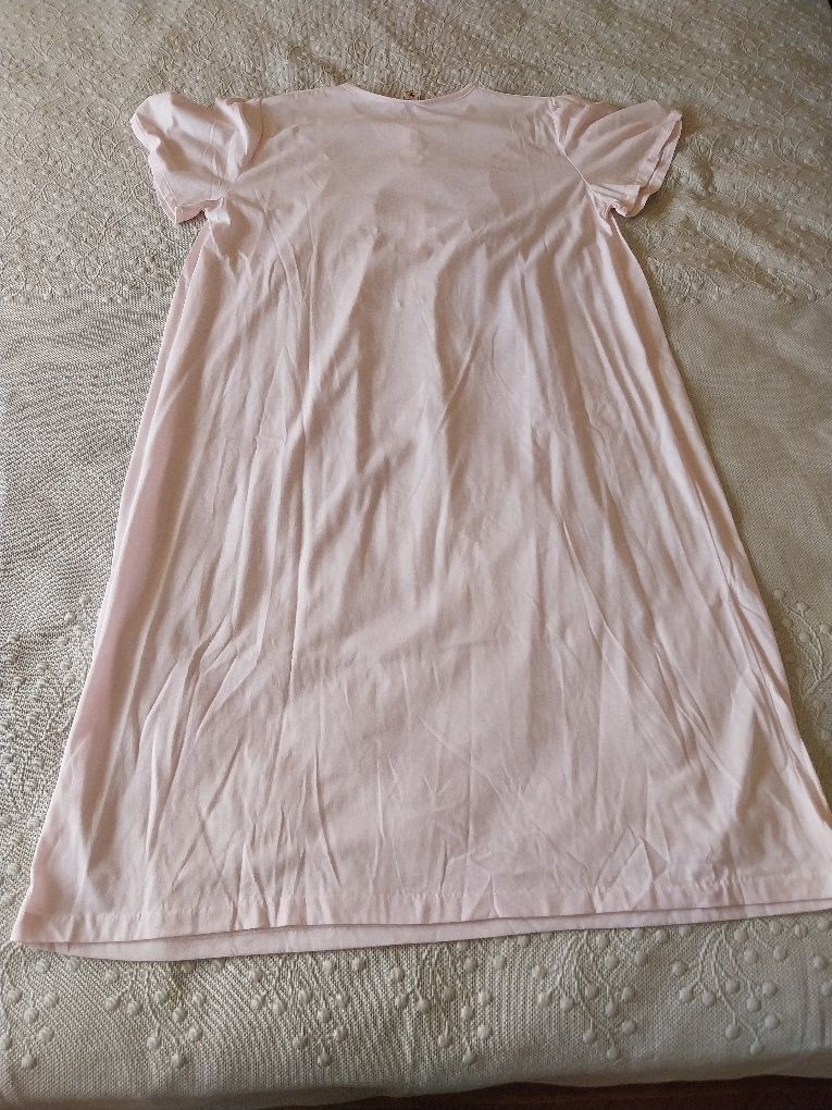 Camisa de dormir/maternidade cor-de-rosa