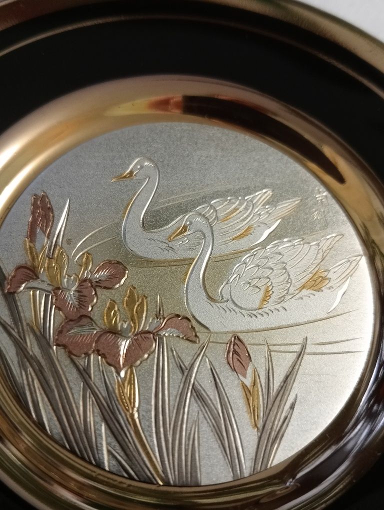 Art of chokin колекційна тарілочка Японія, порцеляна, золото 24К