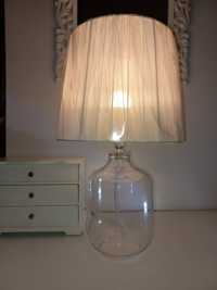 Lampa lampka glamour szklana przeźroczysta nocna stołowa