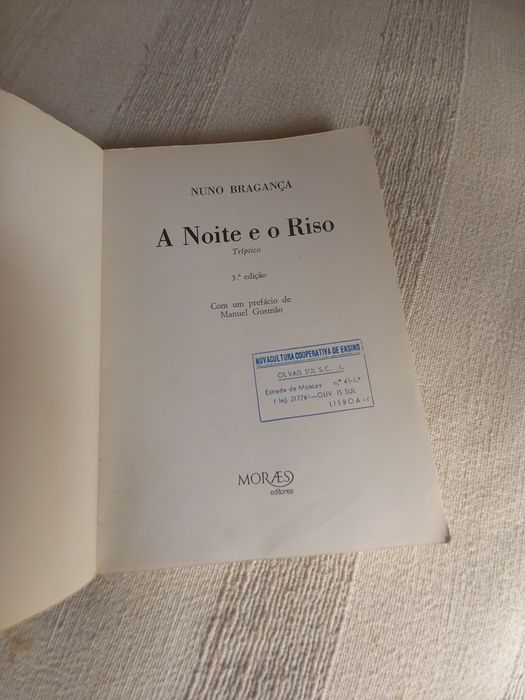 A Noite e o Riso Nuno Bragança Terceira edição