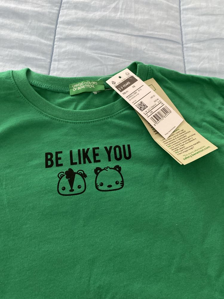 T-shirt de manga comprida criança benetton 2/3 anos