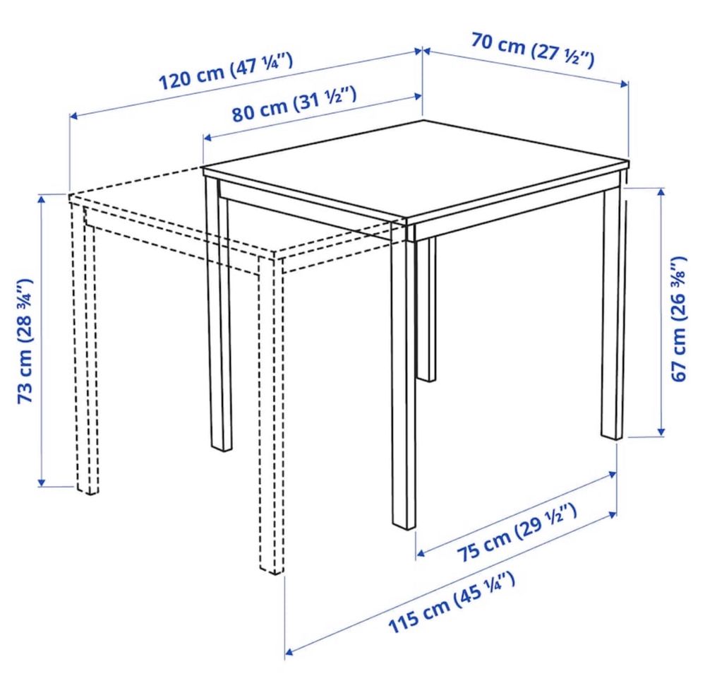 Mesa de refeição extensível