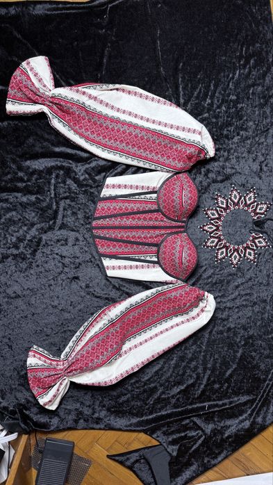 Корсет вишиванка з рукавами та чокер, етно корсет з вишивкою