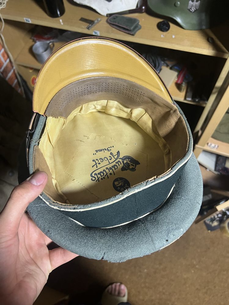 Czapka niemiecka służbowa wehrmacht schirmmutze 3 rzesza hełm bagnet