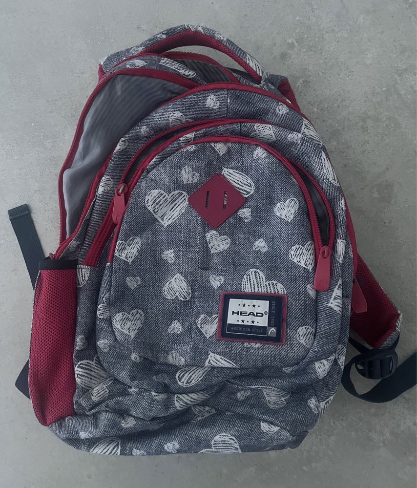 Plecak HEAD szkolny 4+2 kieszenie, niebiesko-rozowy