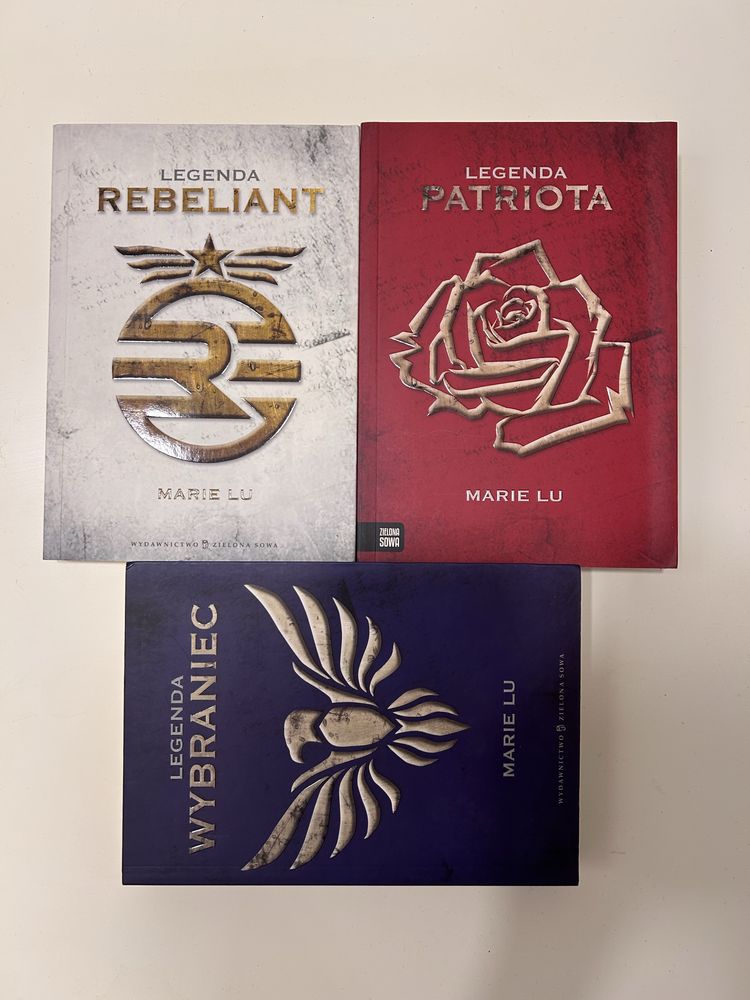 Seria Legenda - Marie Lu - 3 Tomy - Rebeliant, Wybraniec, Patriota