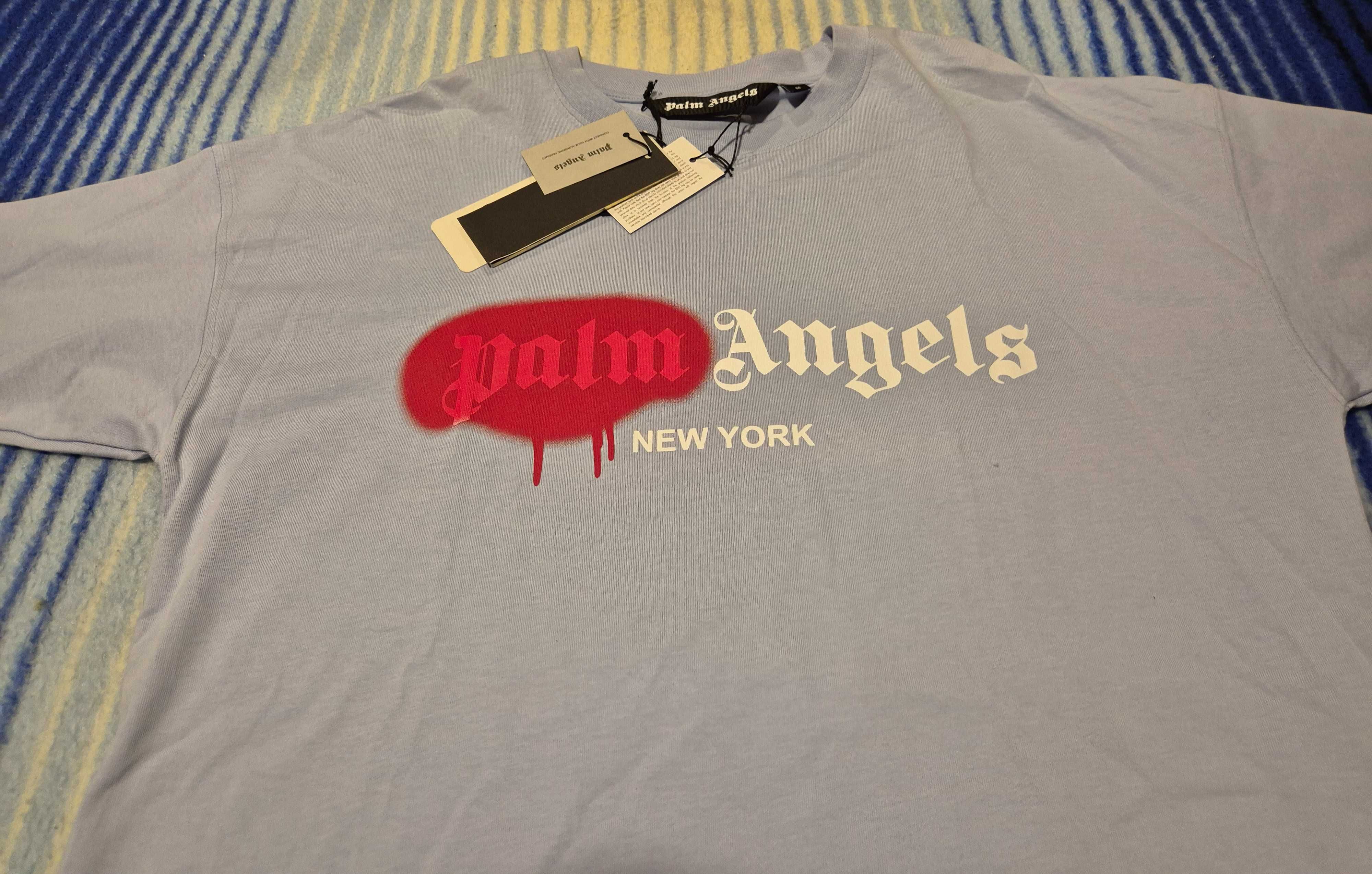 Nowa Jasna bawelaniana koszulka super jakość PALM ANGELS OVERSIZE M
