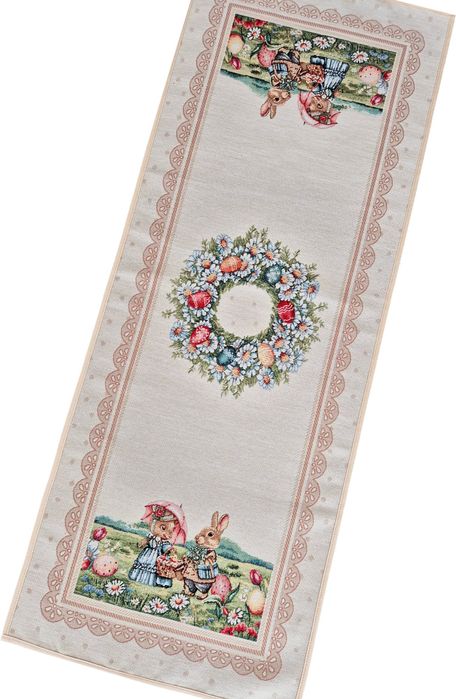 Bieżnik Wielkanocny 40x100 cm gobelinowy DW01 z Zajączkami