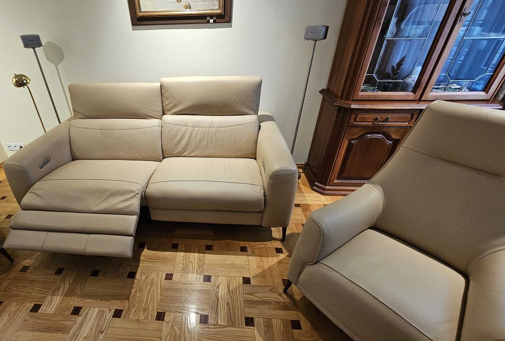 Kanapa Kler Capriccio, skóra i "elektryka"+2 Fotele Kler Alto, skóra