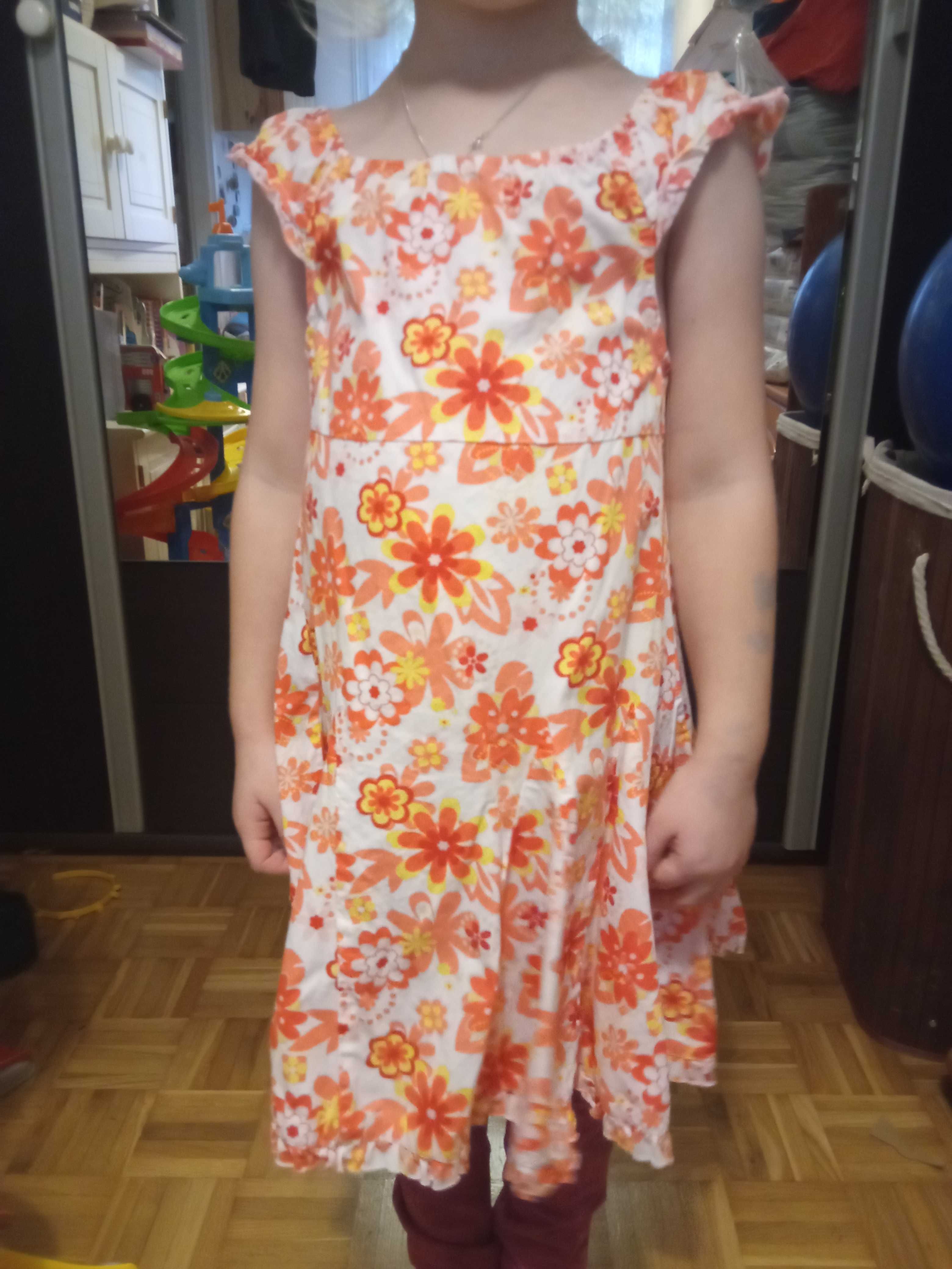 Letnia bawełniana sukienka 116 Topolino w kwiaty