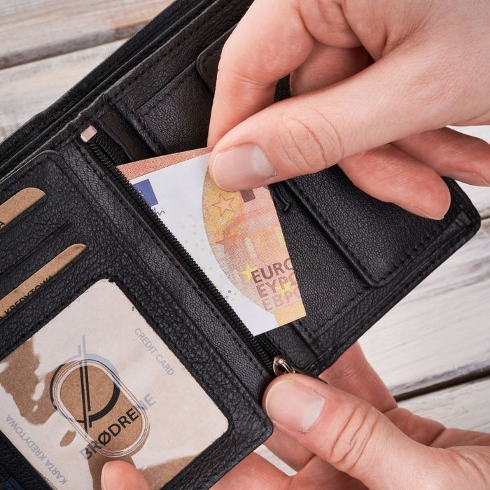 portfel męski skórzany pionowy czarny klasyczny brodrene g-117mn/blblu