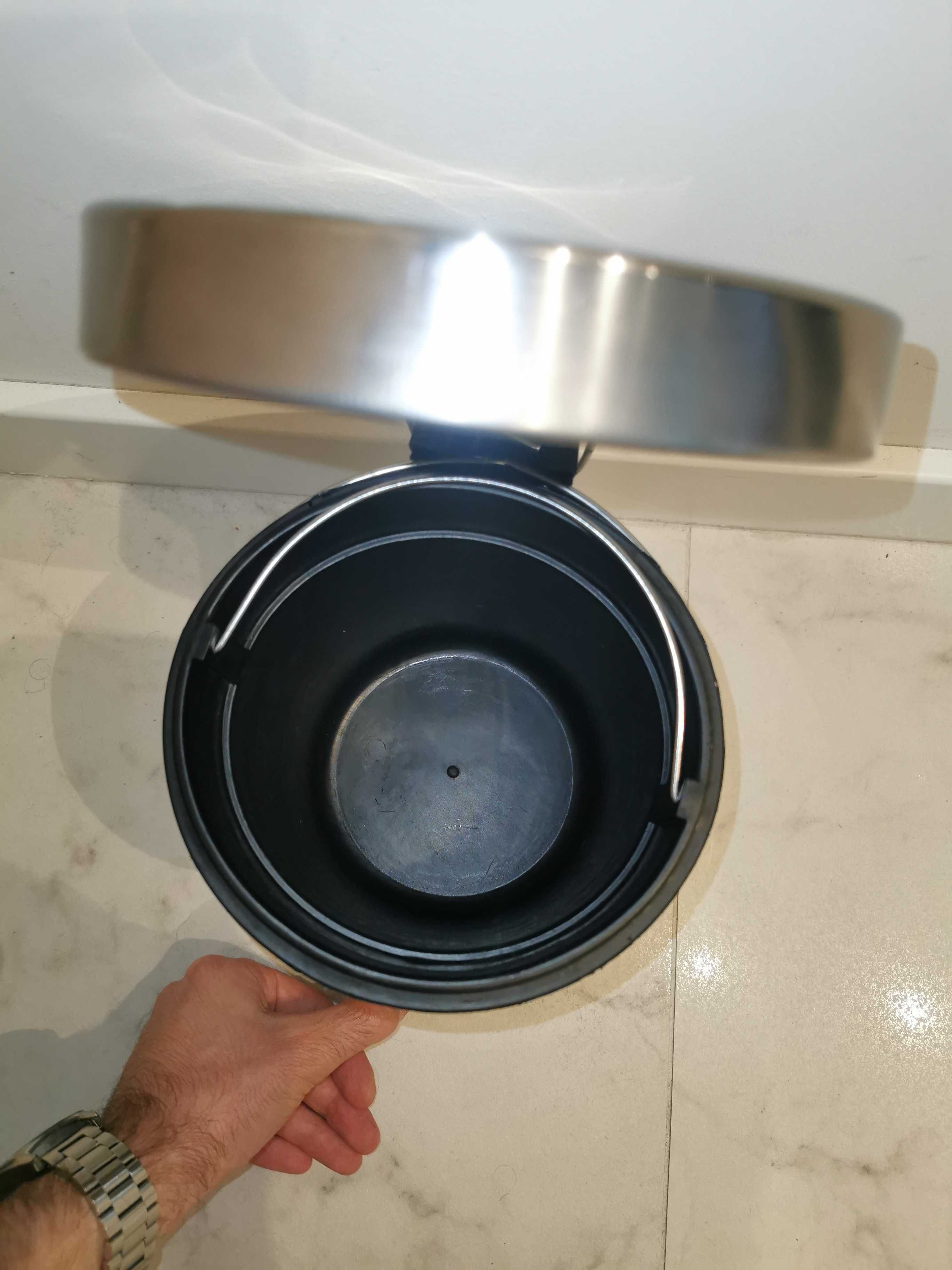 Ikea EKOLN Kosz na odpady, śmieci, łazienkowy, 3l, z pedałem - Srebrny