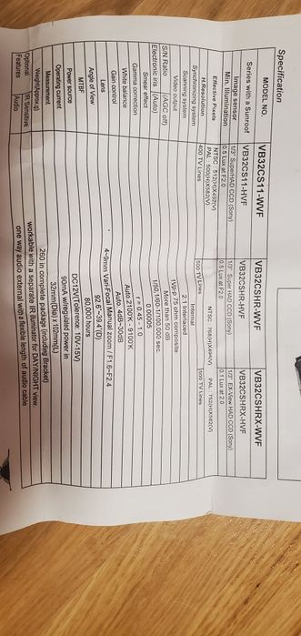 Камера відеонагляду Vision vb32cshrx