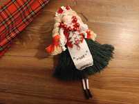 Laleczka ludowa strój kociewski makrama handmade folk kwiaty wianek