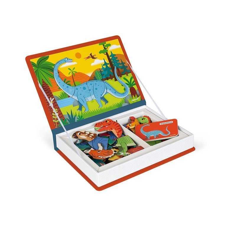 DINOZAURY układanka magnetyczna puzzle Magnetibook Janod
