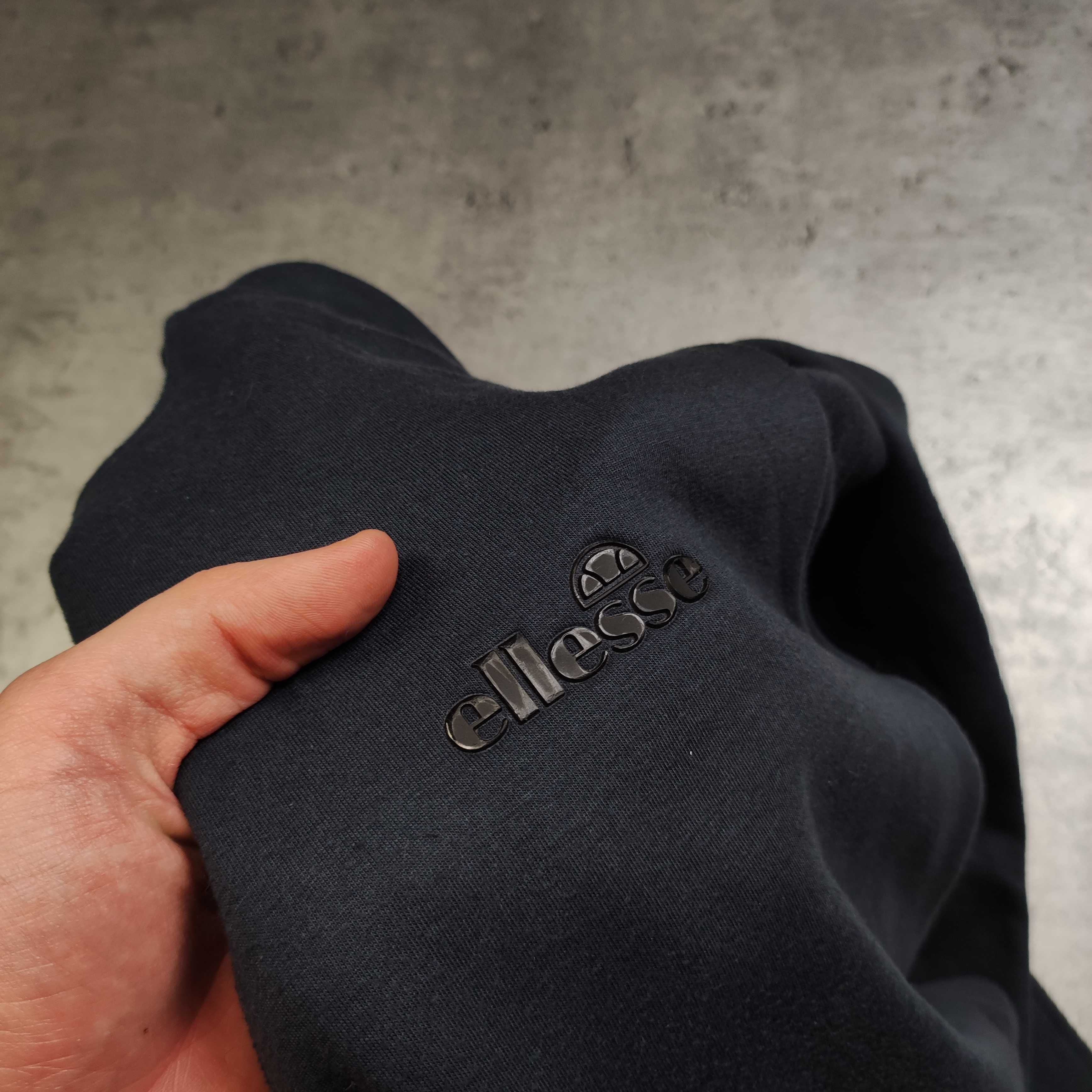 MĘSKA Bluza z Kapturem Suwak Granatowa Ellesse Tech Fleece Sportowa