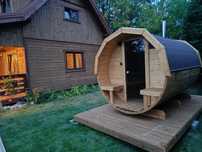 Sauna ogrodowa beczka