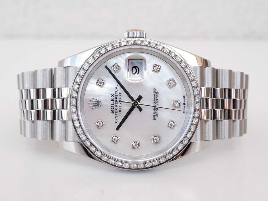 Rolex Datejust 36mm Jubilee Steel Diamond Bezel MOP Dial