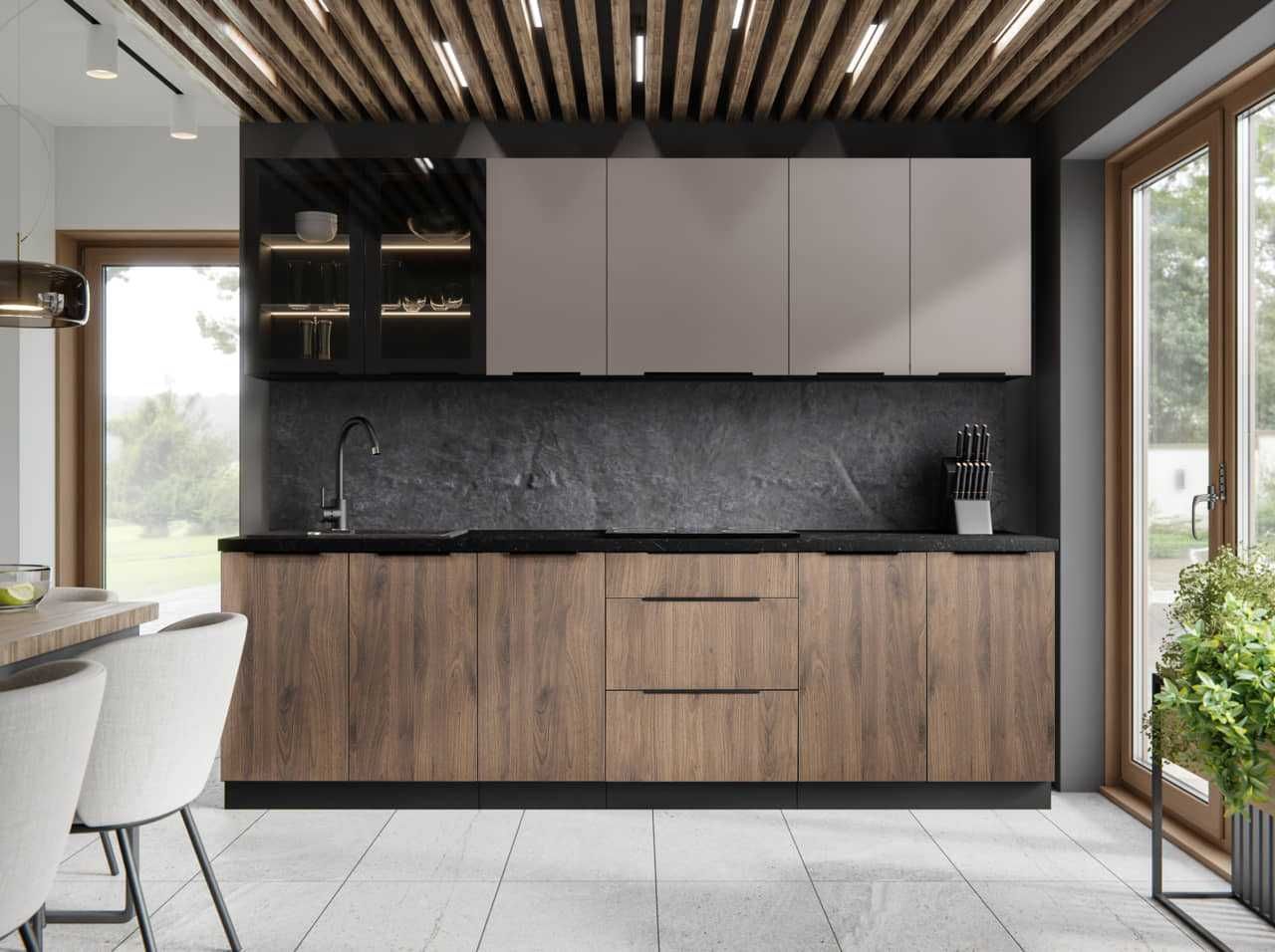 Zestaw "B" mebli kuchennych Arona Cashmere 260cm modułowe pod wymiar