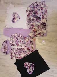 Komplet kwiaty 152/158 bluza spodnie spódniczka koszulki
