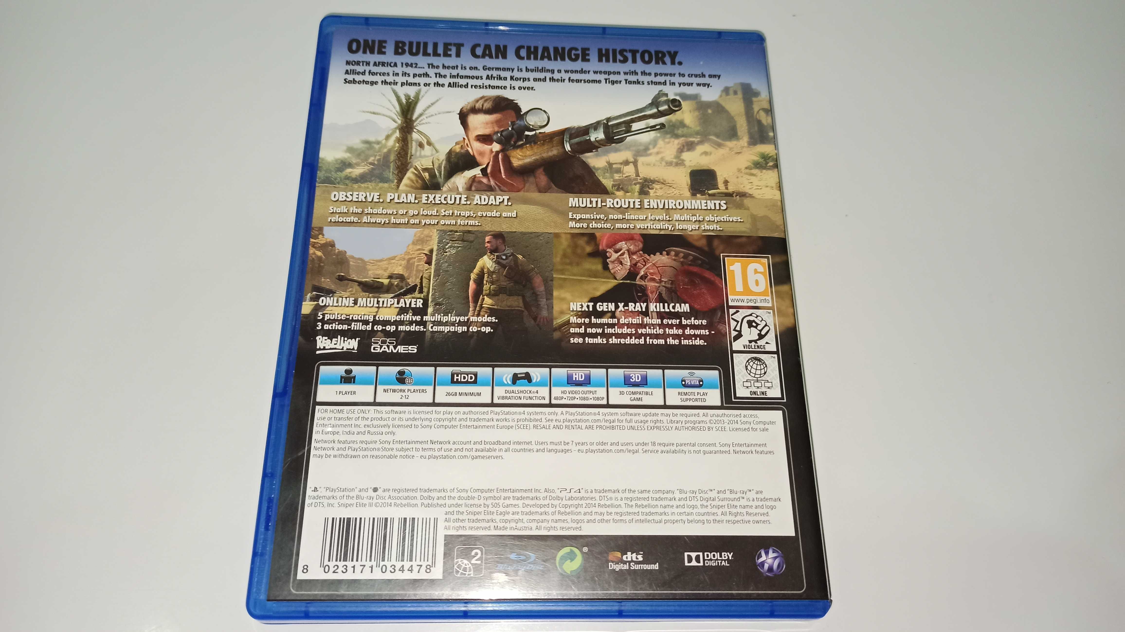 ps4 SNIPER ELITE III 3 PL po polsku druga wojna światowa, snajperska