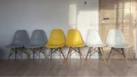 6 krzeseł nowoczesne plastikowe krzesło, drewniane nogi