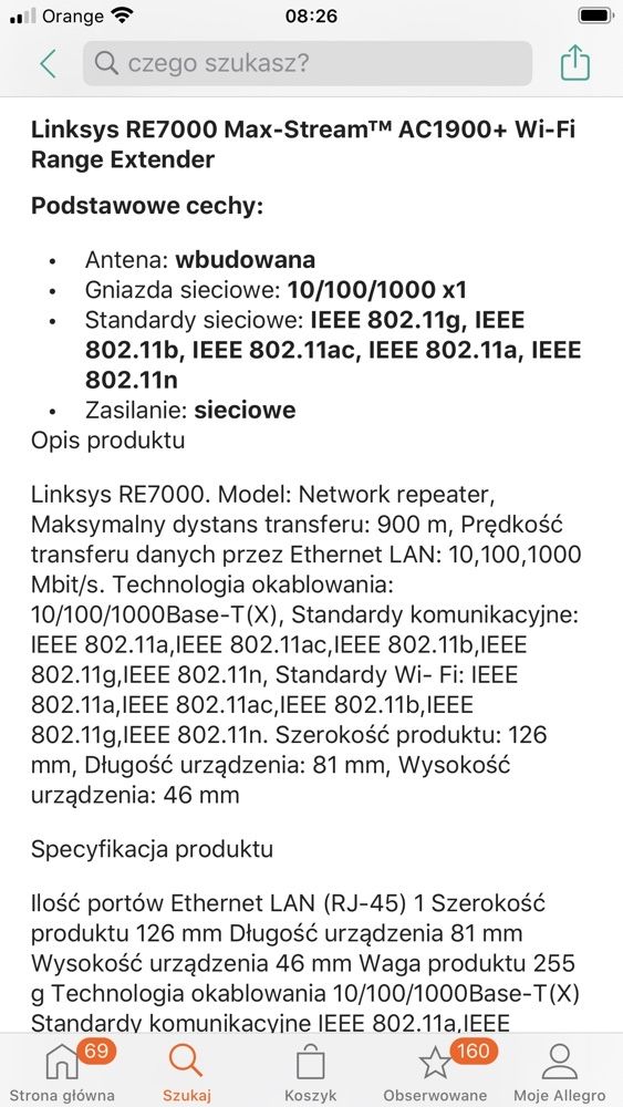 Wzmacniacz wifii Linksys Re7000 !! Okazja