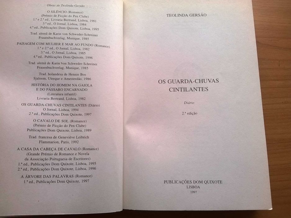 Os Guarda-Chuvas Cintilantes - Teolinda Gersão