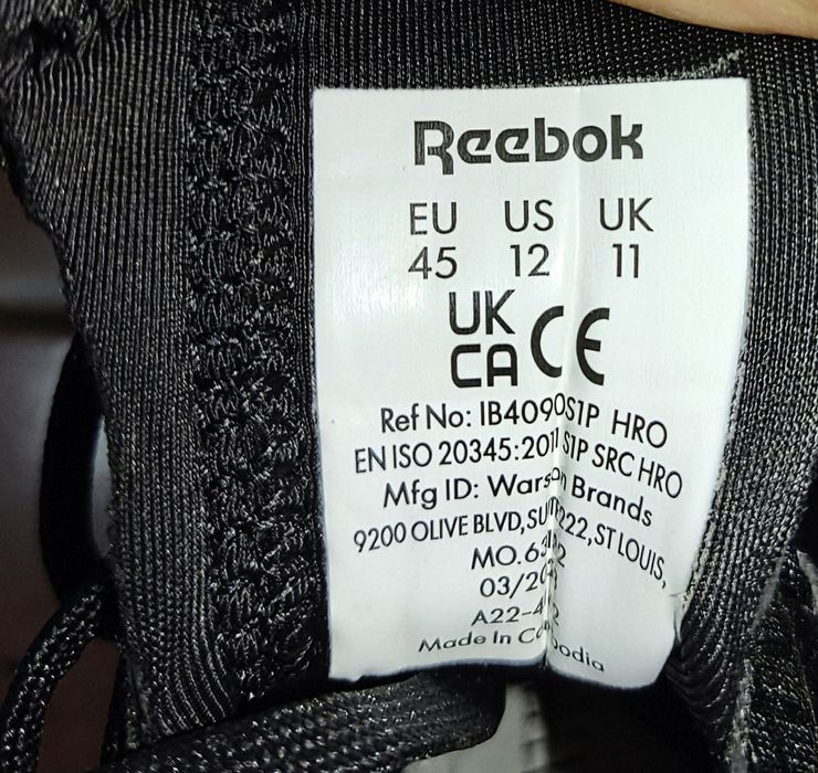 Рабочие кроссовки Reebok all terrain freedom,,защита носка 29см,44,5см