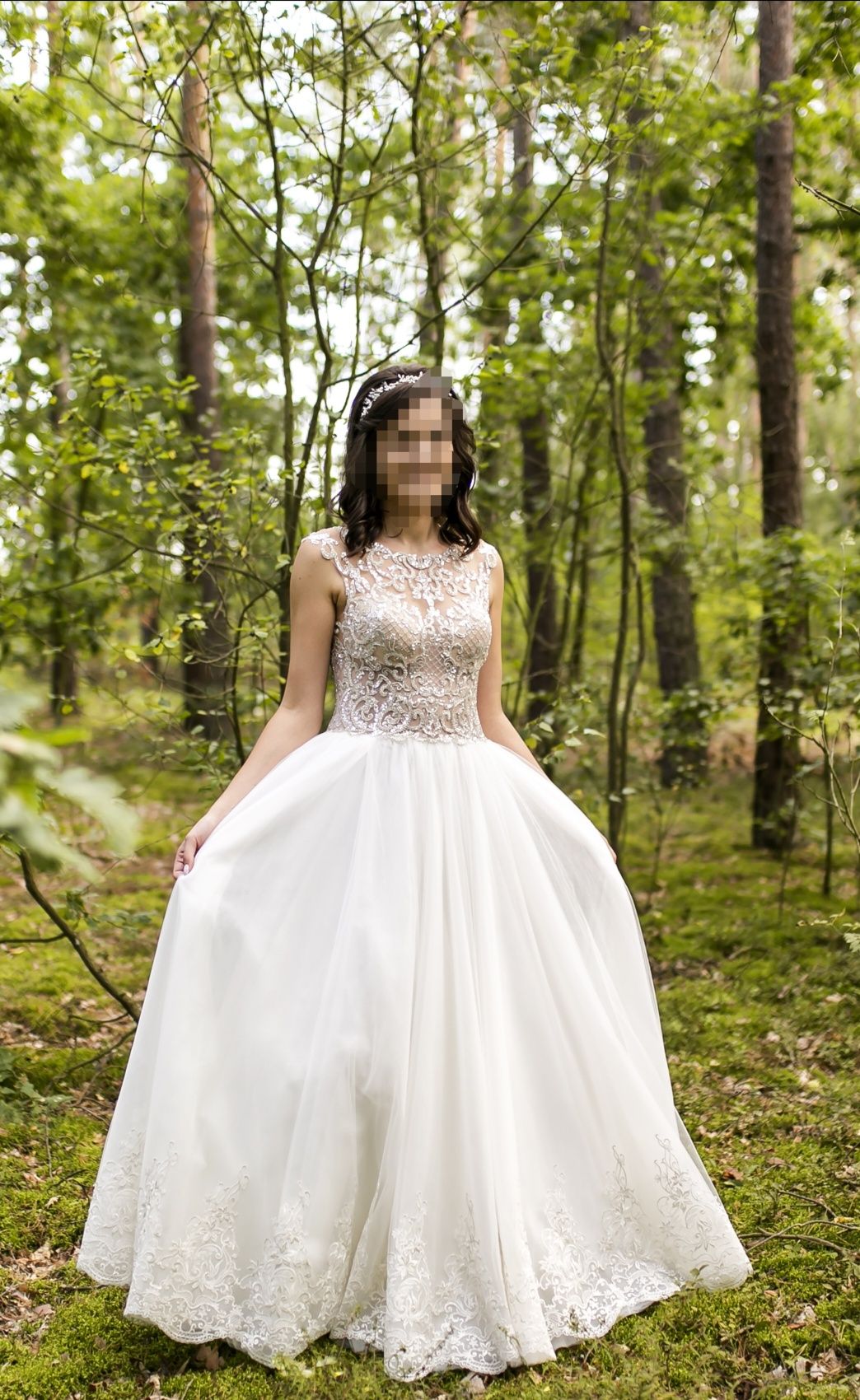 Suknia ślubna 36/38 wzrost 178cm+1cm zdobiona koronka Adrianna Edith