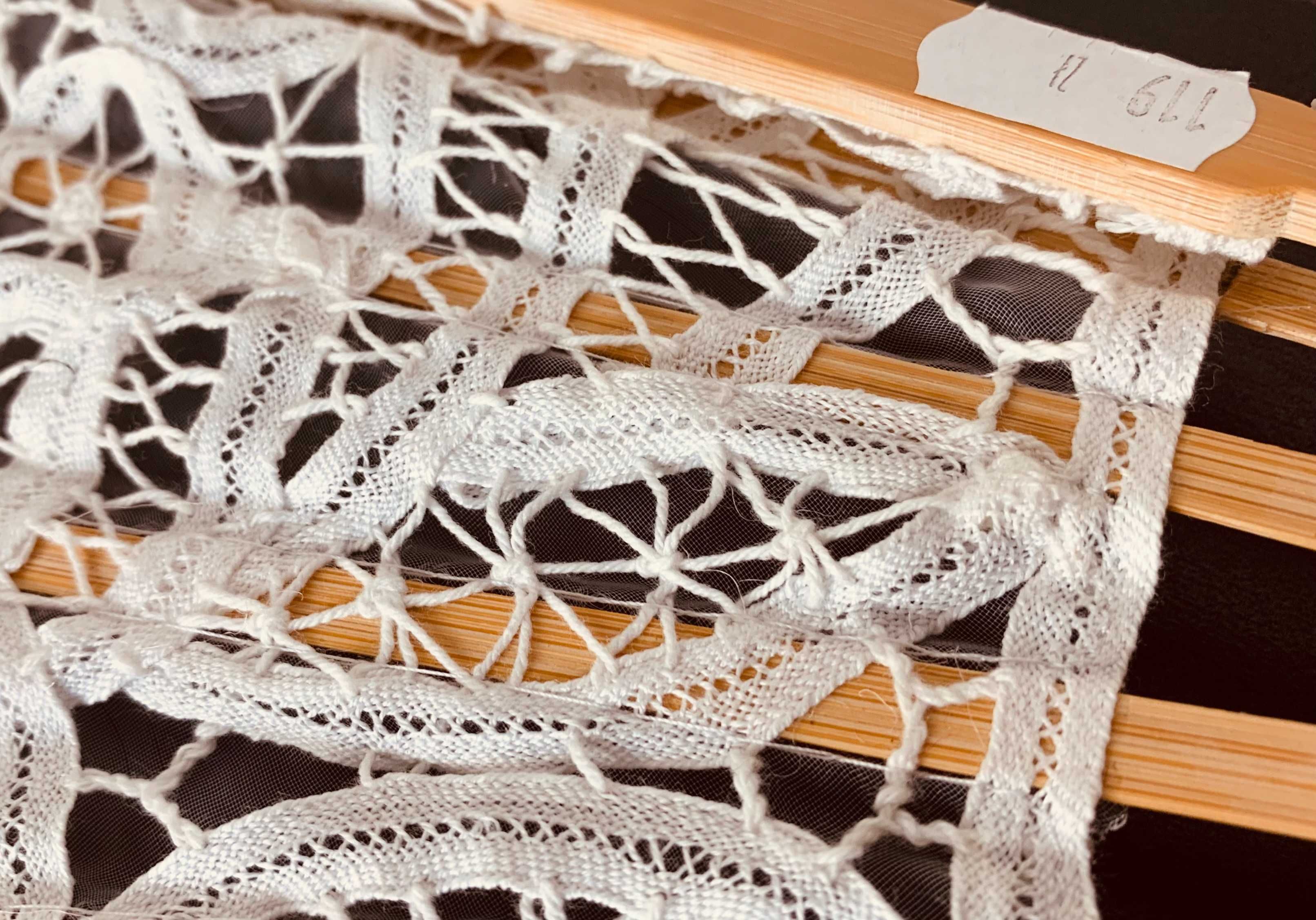 nowy duży wachlarz ślubny koronkowy ivory kremowy drewniany boho tanio