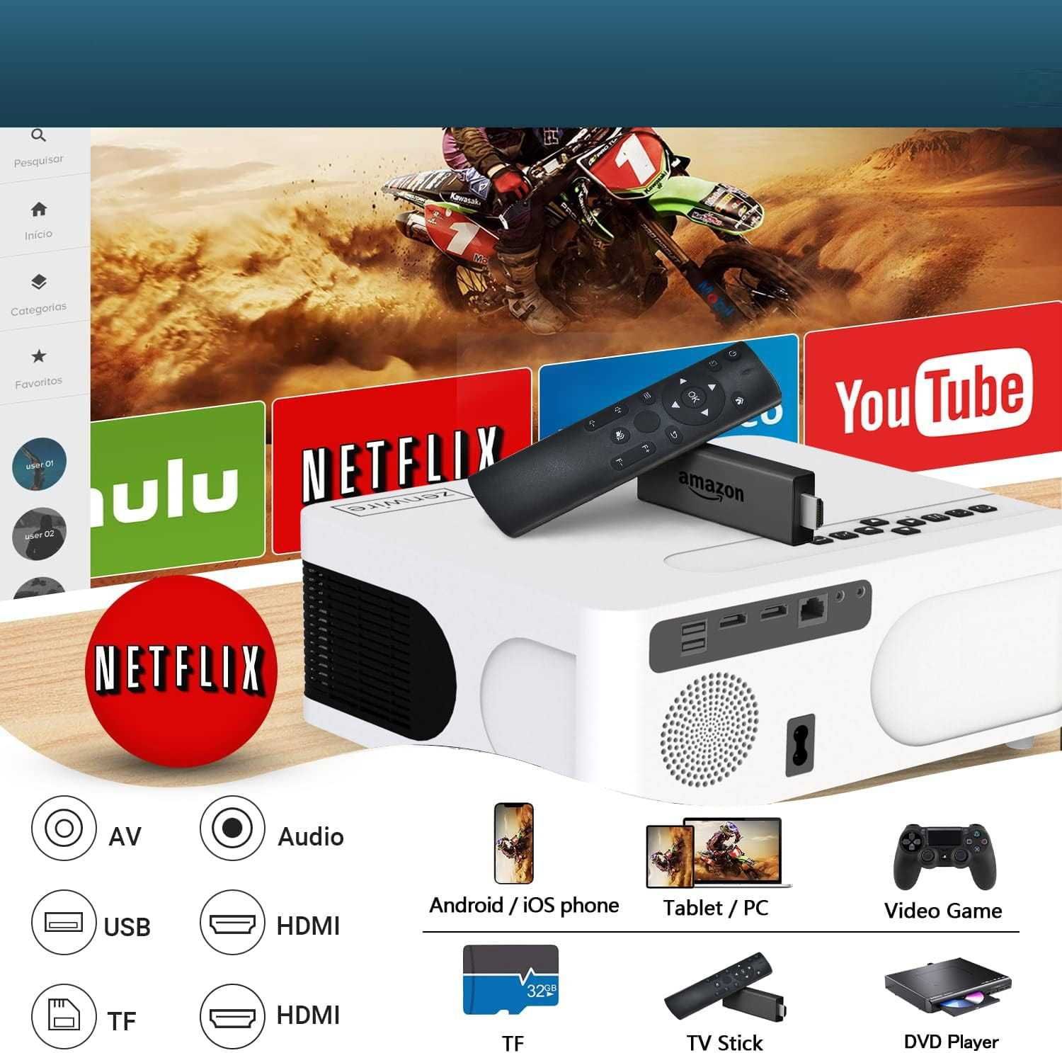 Projektor mini Rzutnik WiFi Android TV FULL HD Autofocus Zenwire E601H