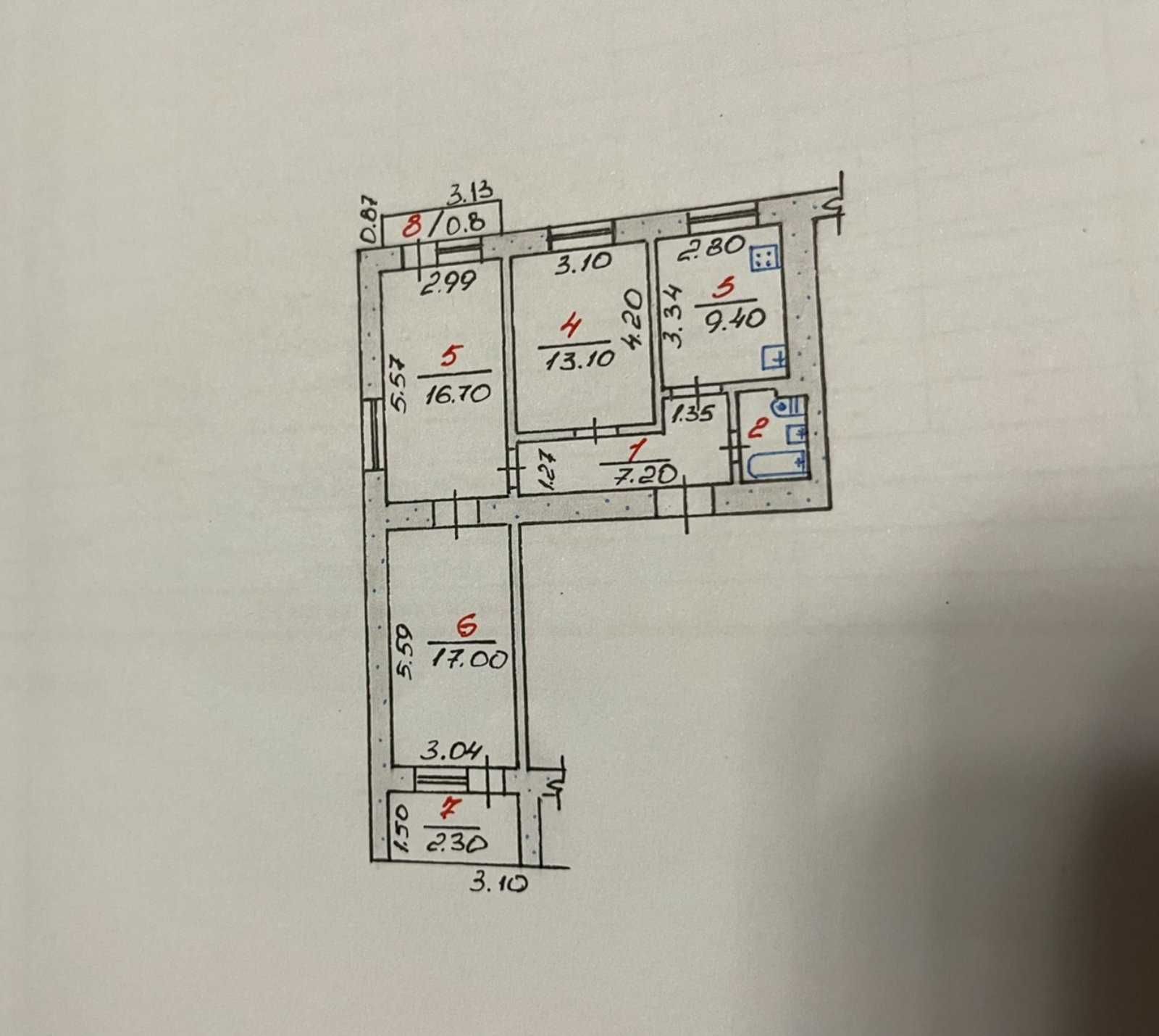 Продажа 3 комнатной крупногабаритной квартиры