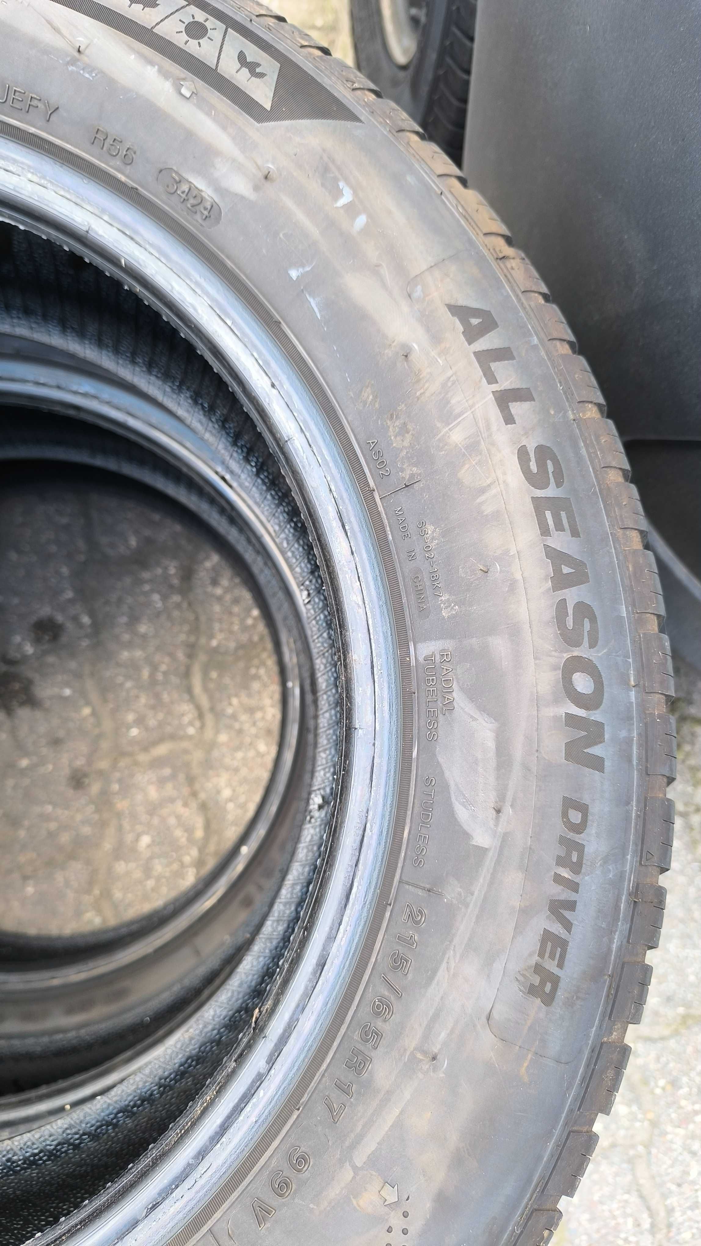 2x Opony całoroczne Imperial Allseason Driver 215/65 R17 2024 jak nowe