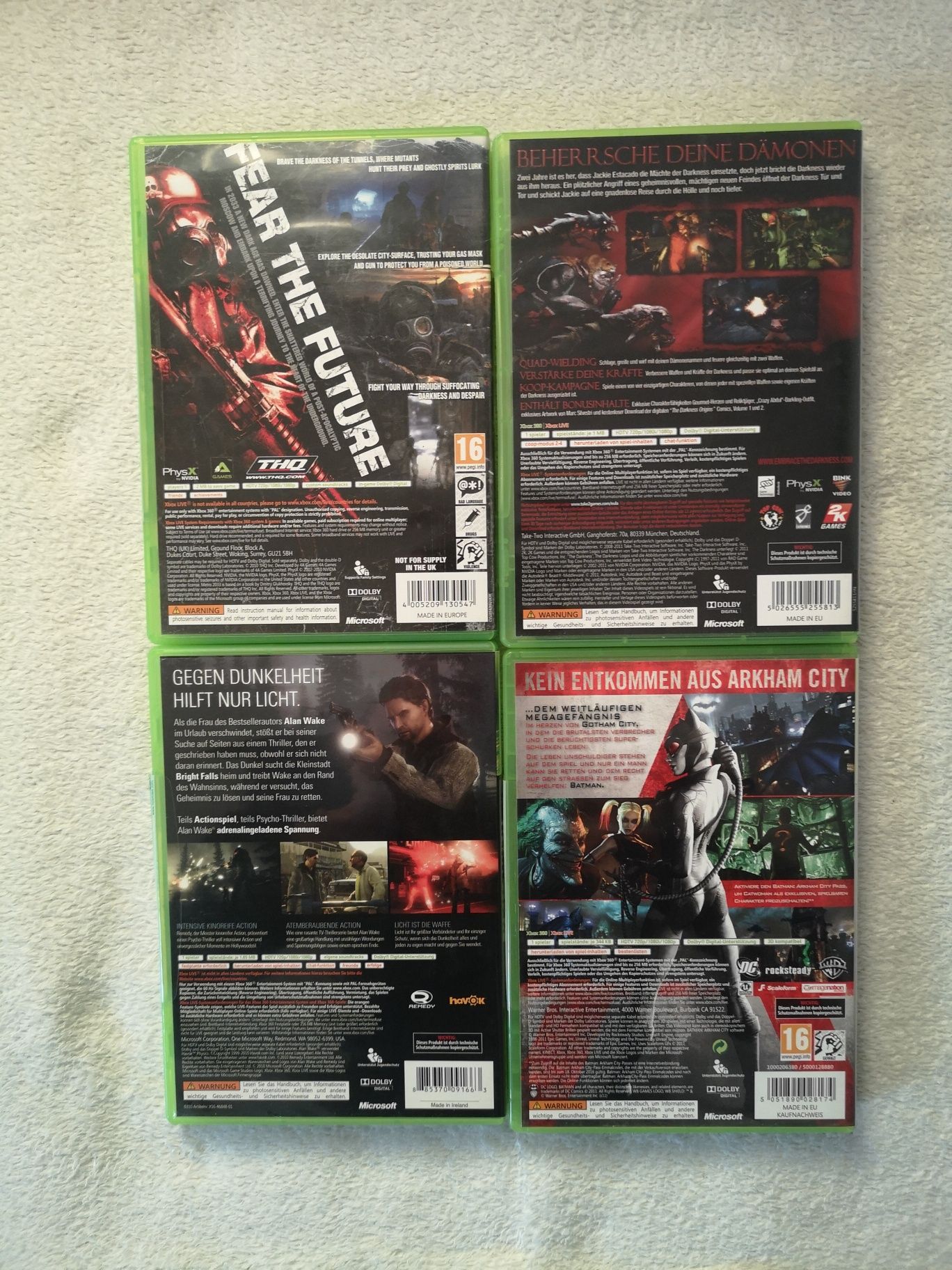 Darkness 2, Alan Wake, Metro 2033 i Batman Arham City Xbox 360 zestaw